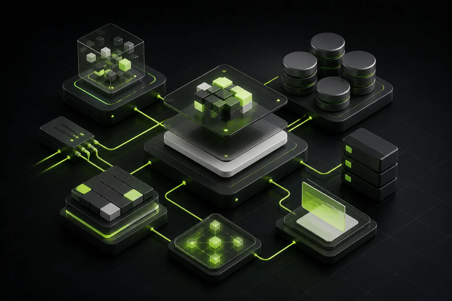 Ilustración 3D de software y aplicativos