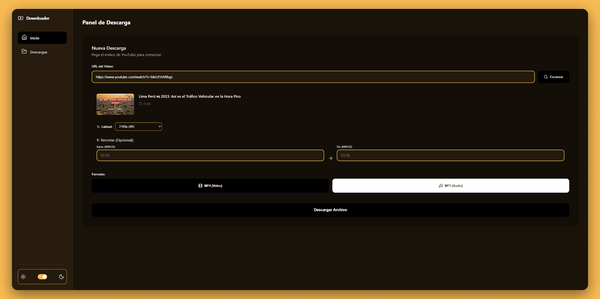 Universe Downloader Interface
